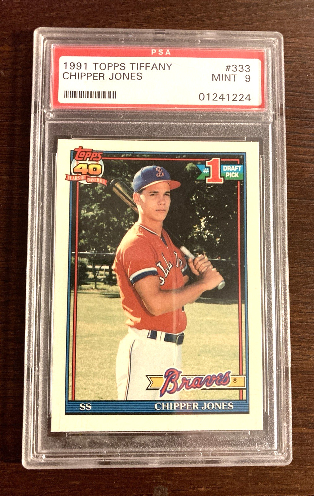 1991 Topps  Tiffany  Chipper Jones #333 PSA 9 Well Centered!