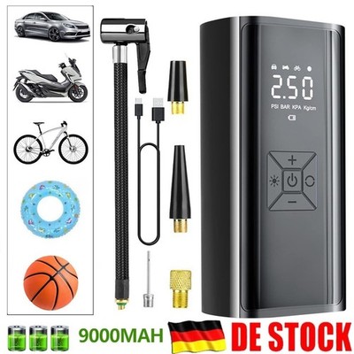 9000mAh Elektrische Luftpumpe Akku Kabellos Auto Reifen Druckluft Luftkompressor