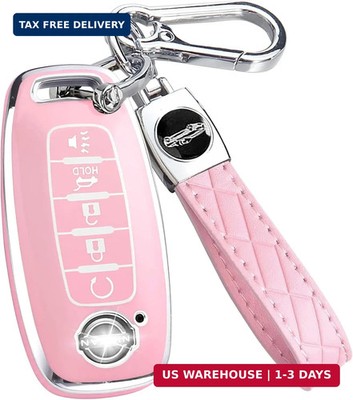 Key Fob Cover for Nissan with Keychain Accessories, Premium Soft TPU Full Protec