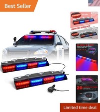 2x16.8 Inch Dash Strobe Lights 48 Led Visor Light Bars