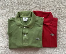 Lot of 2 Lacoste Regular Fit Men s Polo Shirt Short Sleeve Green Sz 5 Red Sz 5
