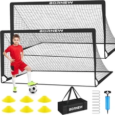 2 Portería De Futbol Soccer Para Niños 6x4 ft Equipo De Entrenamiento En Oferta