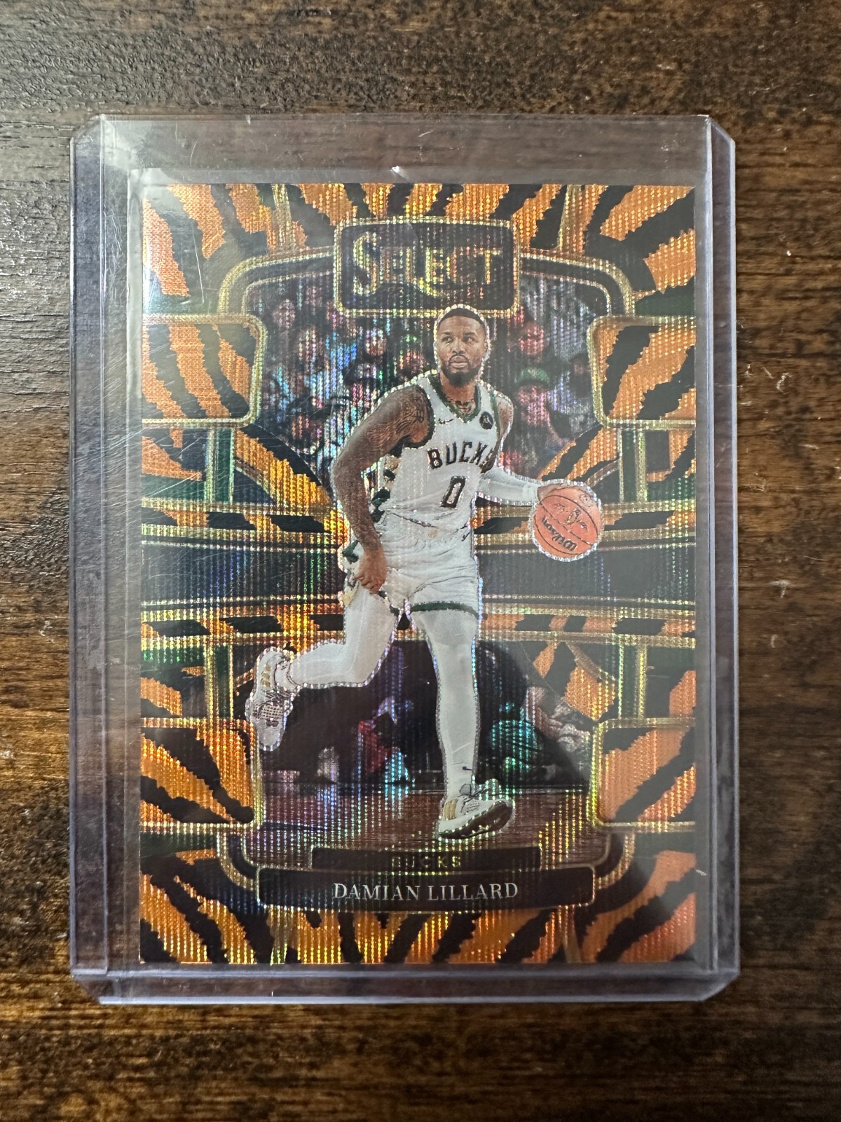 2023-24 Panini Select Damian Lillard Concourse Tiger Stripes Prizm SSP #63