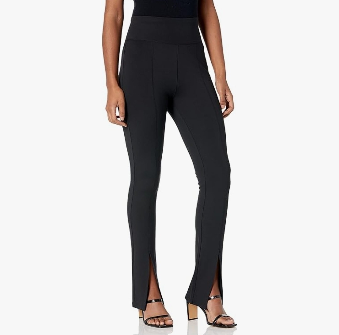 The Drop Uma Black High Rise Slit Front Pull On Pant NWT XS