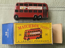 Matchbox 56 London Trolley Bus Lesney Peardrax 667 Boxed Not Mint Black Wheels