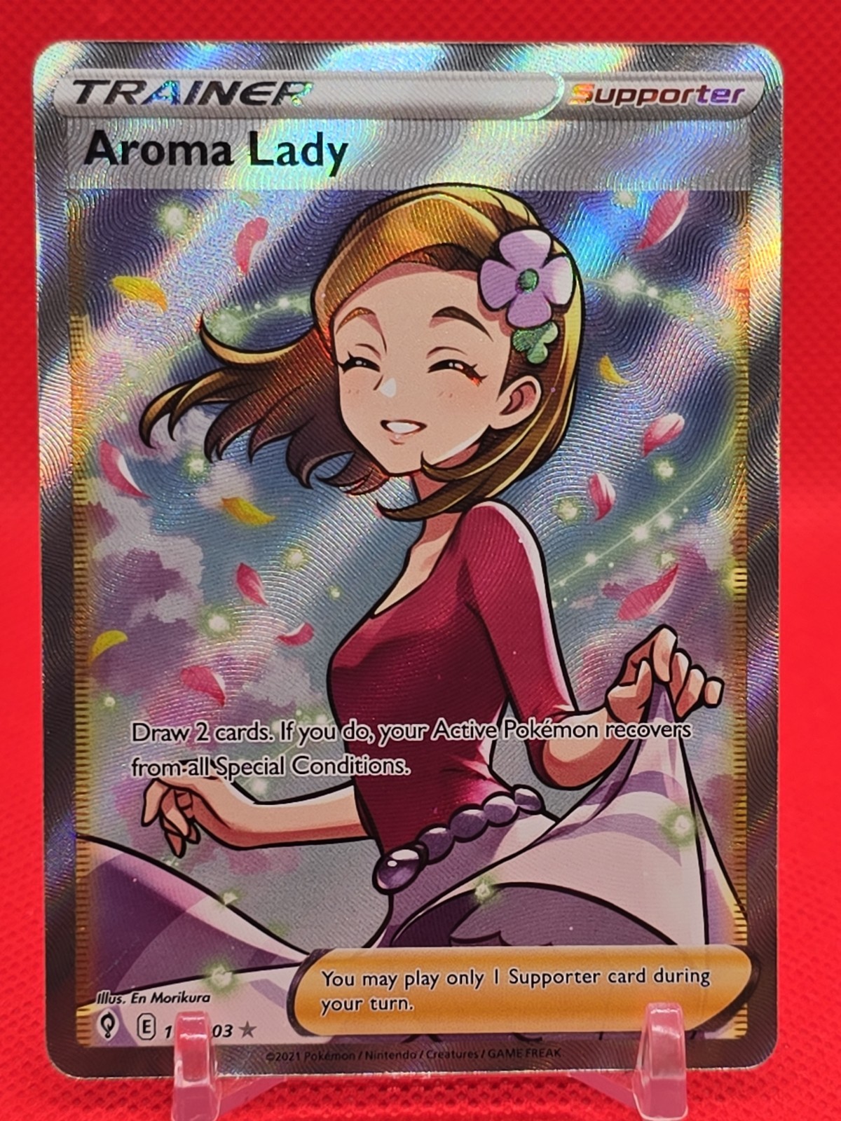 Pokemon Aroma Lady (Full Art) 199/203 Holo Ultra Rare SWSH07: Evolving Skies NM