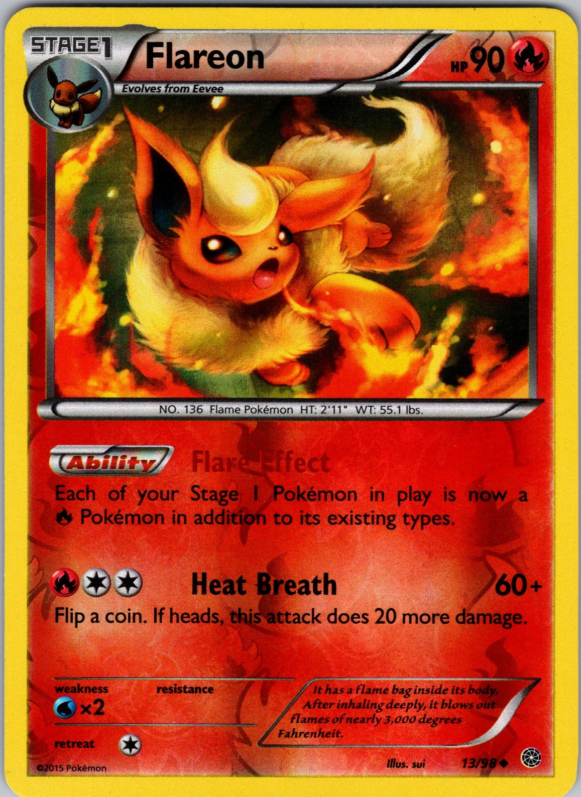 Flareon 13/98 XY - Ancient Origins Pokemon TCG LP-NM