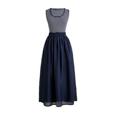 NWT-M-J.Crew Gathered-waist mixy dress in stripe