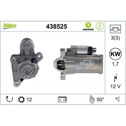1X Starter Valeo 438525 Passend FüR CitroËN Opel Peugeot Vauxhall-image
