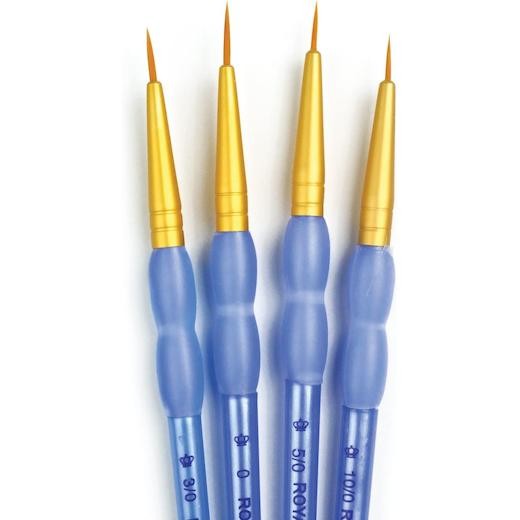 Royal & Langnickel Crafter's Choice Golden Taklon Detail Brush Set - 4pcs