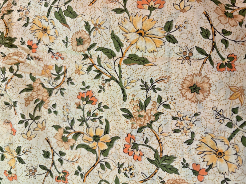 1970’s Yellow & Orange Flowers Floral Ruffled Curtain Panels 2 Pair - 72” X 42”