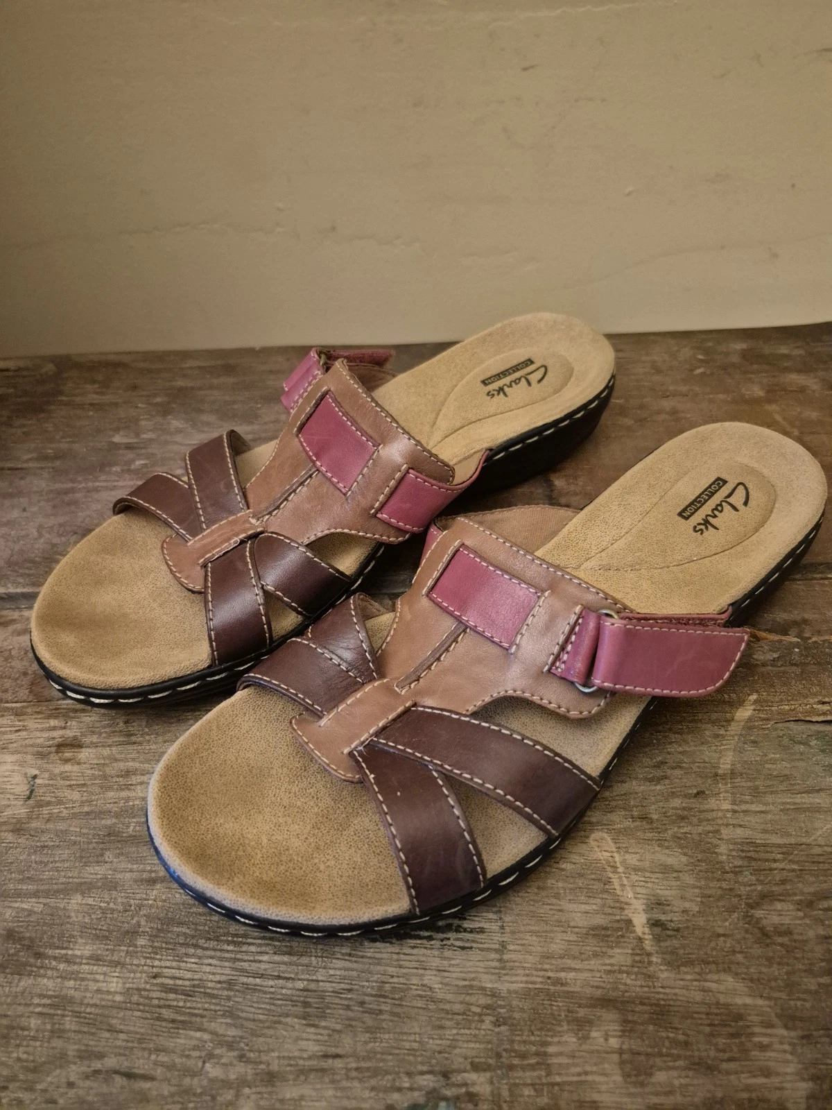 CLARKS Clark's Collection Sandali donna 9 5M slip on tricolore slide