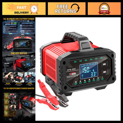 Adjustable 0-15A Battery Charger for 12V/24V - Smart Charging, Fast & Efficient