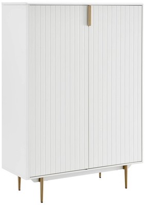 Norna 39 1/2'' Wide White Lacquered Wood 2-Door Cabinet