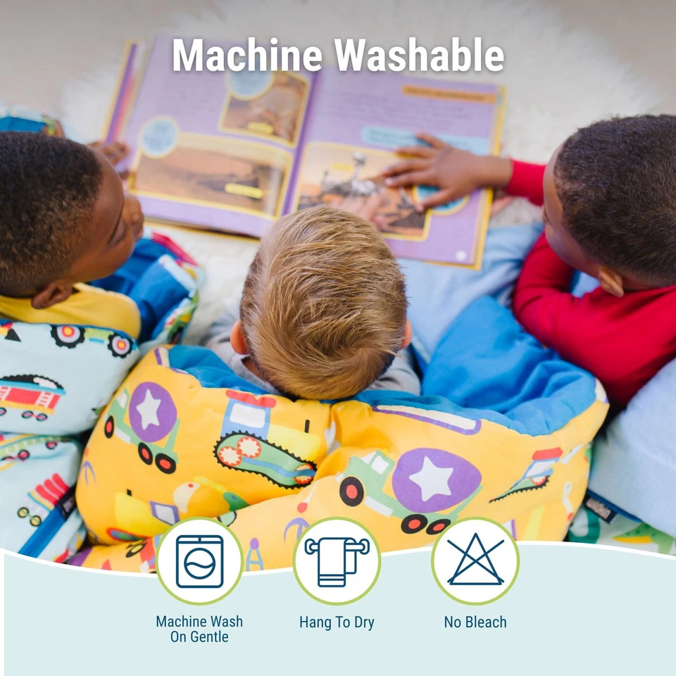 Saco de dormir para niños con almacenamiento para escuela, viaje camping - trenes, aviones, Foto 4 de 4