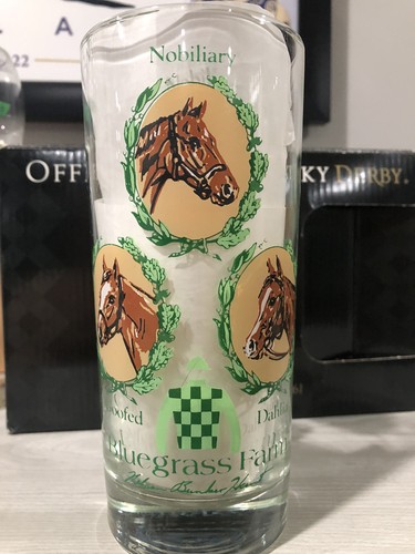 Horse Racing Glass Bluegrass Farms | eBay