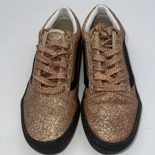 Vans Kids Girls Youth Gold Glitter Sneaker Size 2 New
