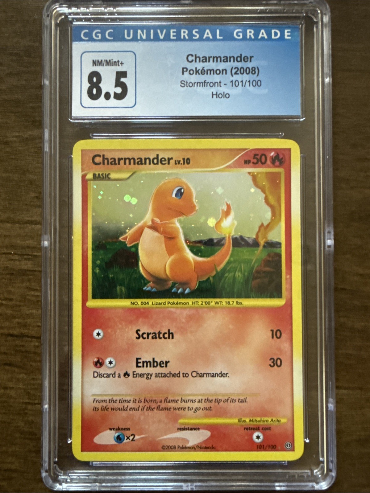 2008 Charmander Stormfront Pokemon Card Secret Rare 101 CGC 8.5 Blue Label