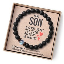 Valentines Day Gifts for Boys/Men-Love/Strength-Natural Gemstone Bracelet " Son