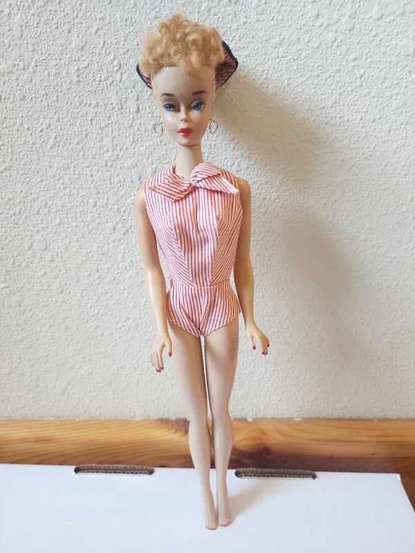 1959 Era Blonde #3? Number 3 Ponytail Vintage Barbie Doll w/ Earings RARE!