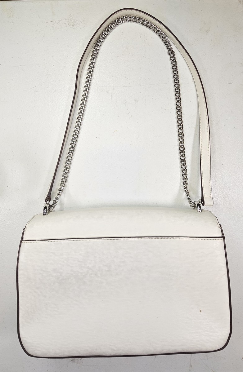DKNY 02868 Ivory Crossbody Bag Silver Hardware Excellent Condition
