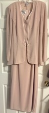 Vintage Patra 2pc Blush Maxi Dress with Pearl Embellished cover Size 14