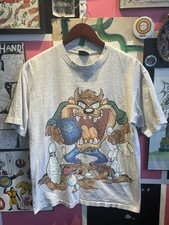 Vintage 1995 Looney Tunes Taz "Pro Bowler" all-over print t-shirt Sz Large