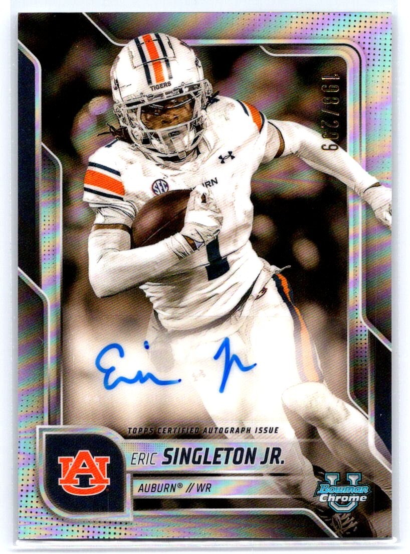 2025 Bowman University Chrome #BCA-ESI Eric Singleton Jr. Refractor AUTO #/299