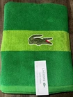 Lacoste ~ Bath Towel 100% Cotton 30" x 52" Green Big Crocodile Logo