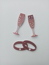 die cut dies, cards toppers, Wedding, Rings, Champagne, Celebration, Rose Gold