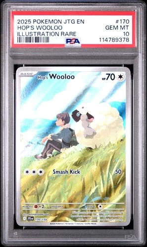 2025 POKEMON JTG EN-JOURNEY TOGETHER ILLUSTRATION RARE #170 HOP'S WOOLOO PSA 10