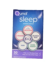 Qunol Sleep Support Complex 5:1 Time Release Melatonin 30ct exp 03/26