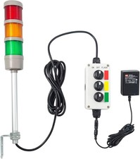 3-Stack LED Andon Tower Light, Industrial Warning Signal Light 120V-24V Adapter