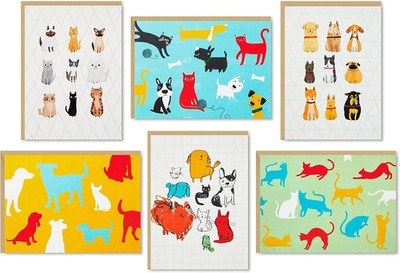 Hallmark Blank Cards Assortment, Dogs and Cats (36 Assorted Note Cards with Enve