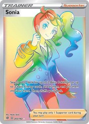 Sonia (Secret) 203/192 Rebel Clash Rainbow Holo Secret Rare