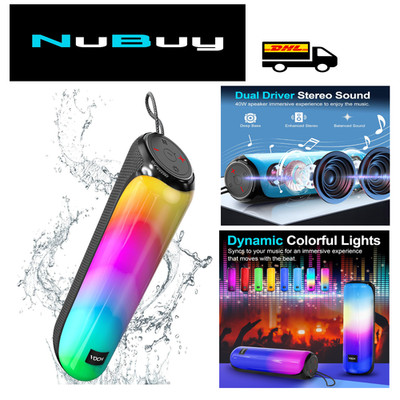 VOCH Bluetooth Lautsprecher RGB Licht 40W Stereo Sound TWS Paarung