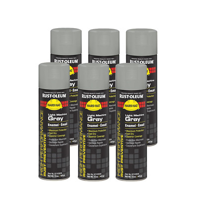 V2183838 High Performance Rust Preventive Spray Paint, Light Machine Gray, 6-Pac