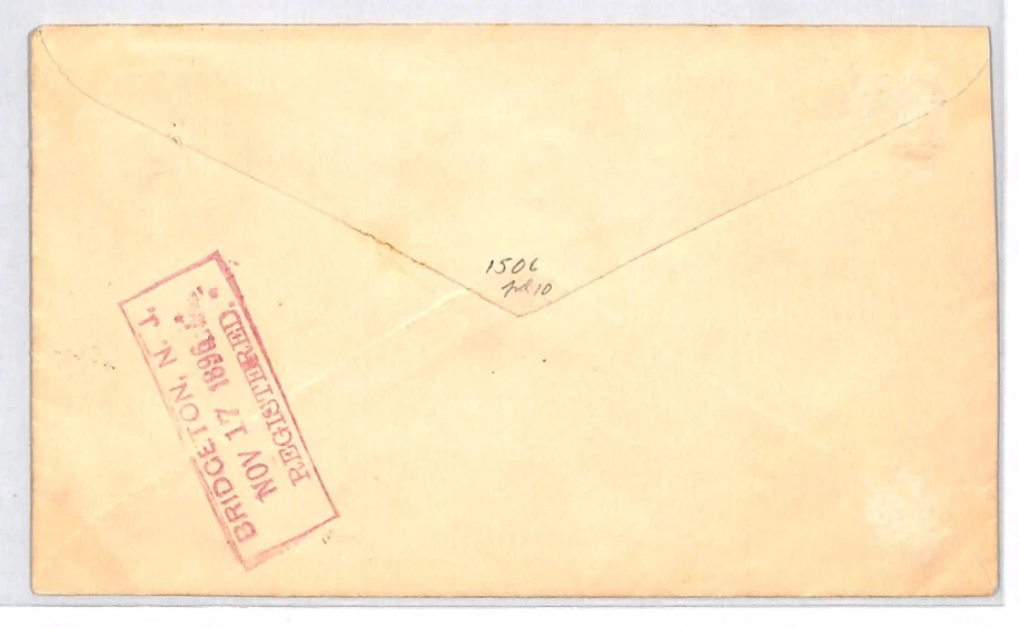 USA Stationery Cover 10c COLUMBUS Reg'd 1896 *Santa Barbara* California XU133 - Image 3 of 4