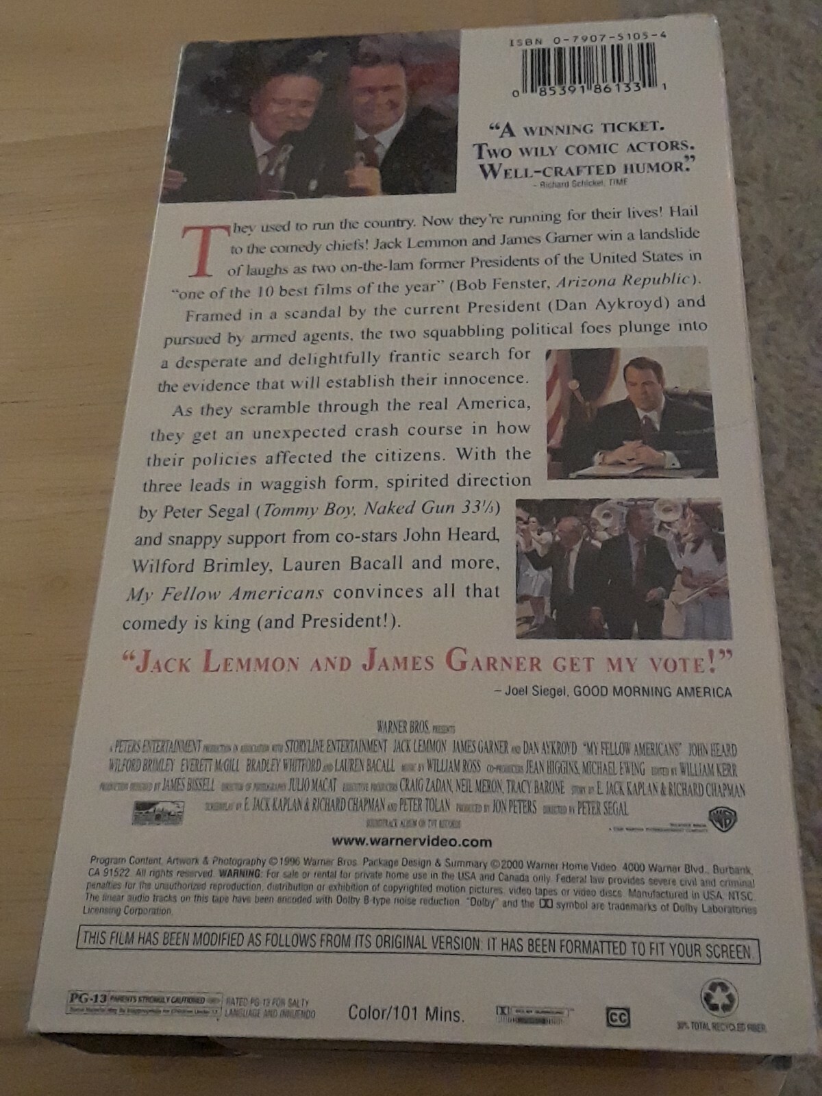 My Fellow Americans (VHS) Jack Lemmon, James Garner, Dan Aykroyd, John