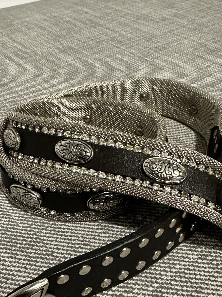 Unique Stunning Designer Nanni Belt Italian Leather With Diamante
