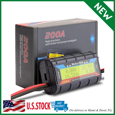 200A Upgraded Watt Meter With Longer Wire High Precision Power Analyzer Battery