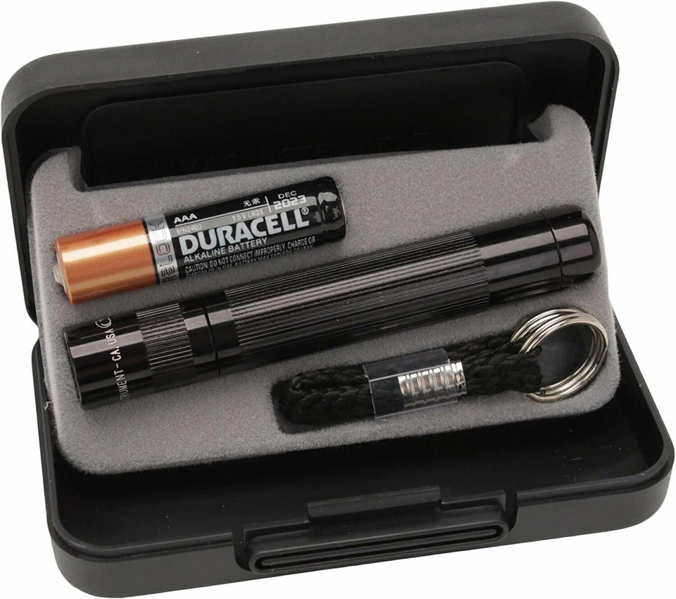 MAG-LITE NEW Maglite Solitaire Black in Presentation Box 1 cell AAA Flashlight K3A012