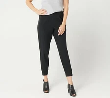 H by Halston Regular Ankle Pull-On Pants - Black, Size Reg 12