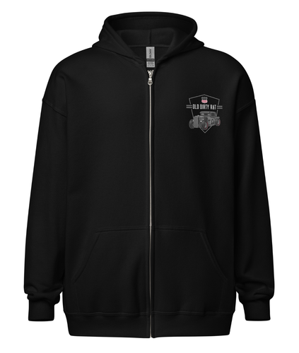 Old Dirty Rat Heavy Zipper Hoodie BLACK - Picture 2 of 5