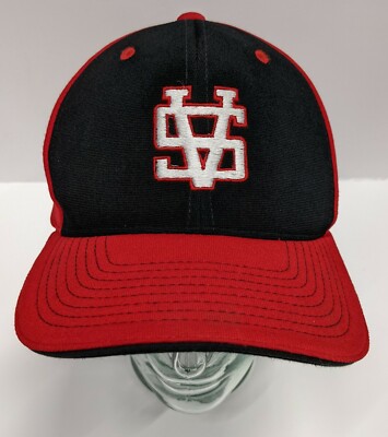 SV Baseball Hat Pacific Headwear 398F Flexfit Cap Black & Red