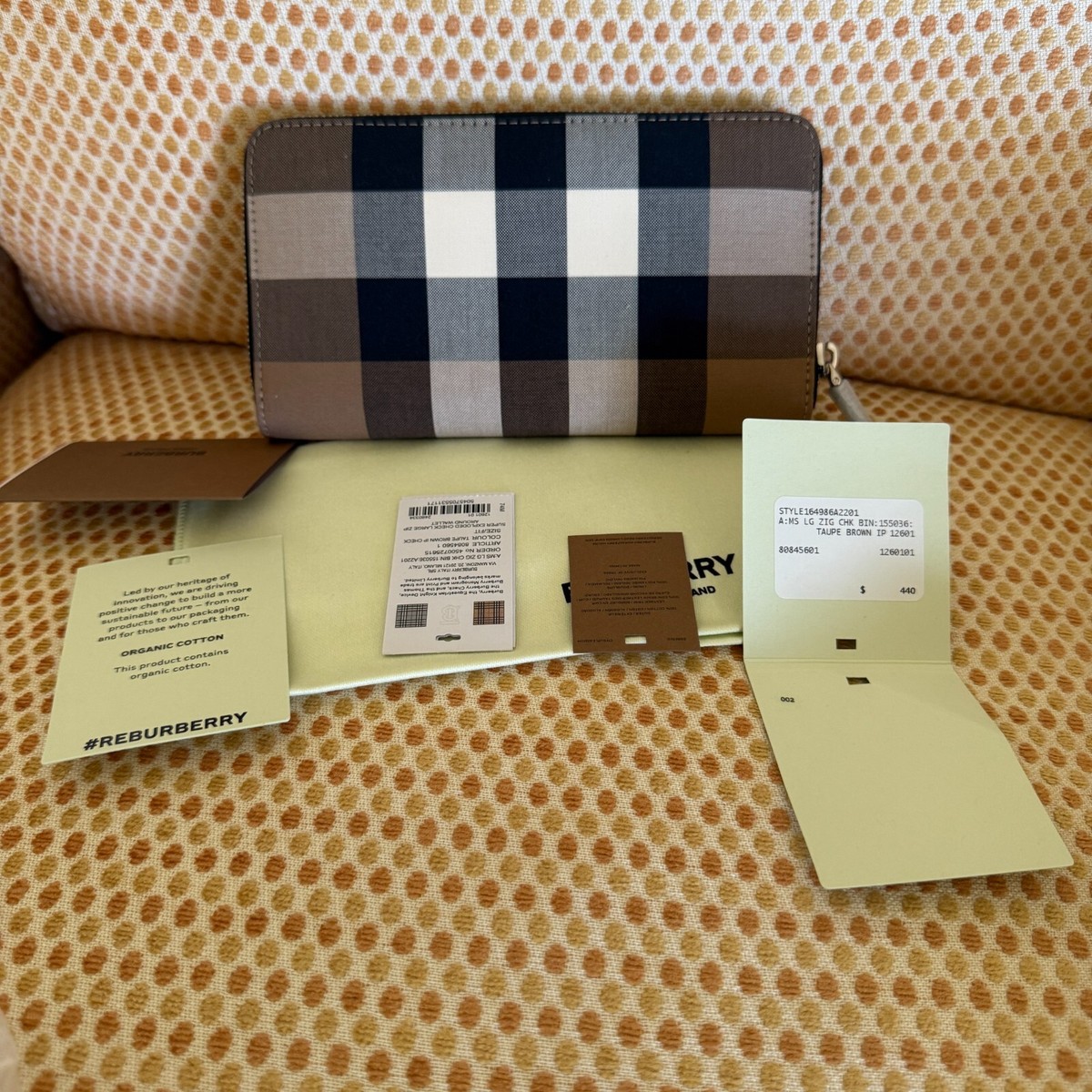 Burberry Super Exploded Check Large Zip Around Wallet, two