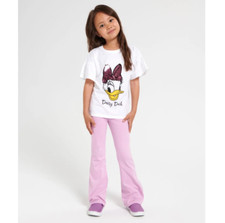 Disney Daisy Duck Girls Kids Matching Sequin Set Top  Pants NEW