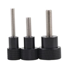Black M3/4/5 Knurled Thumb Screws/ Nut Hand Grip Knob Bolt SS+Alu For Camera PC