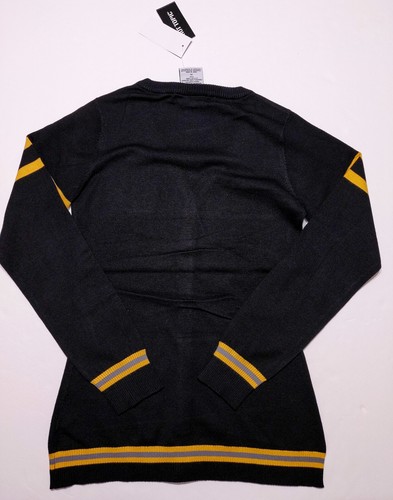 HOT TOPIC Harry Potter Hufflepuff Cardigan Sweater Black XS Extra Small ~ New - Picture 7 of 7
