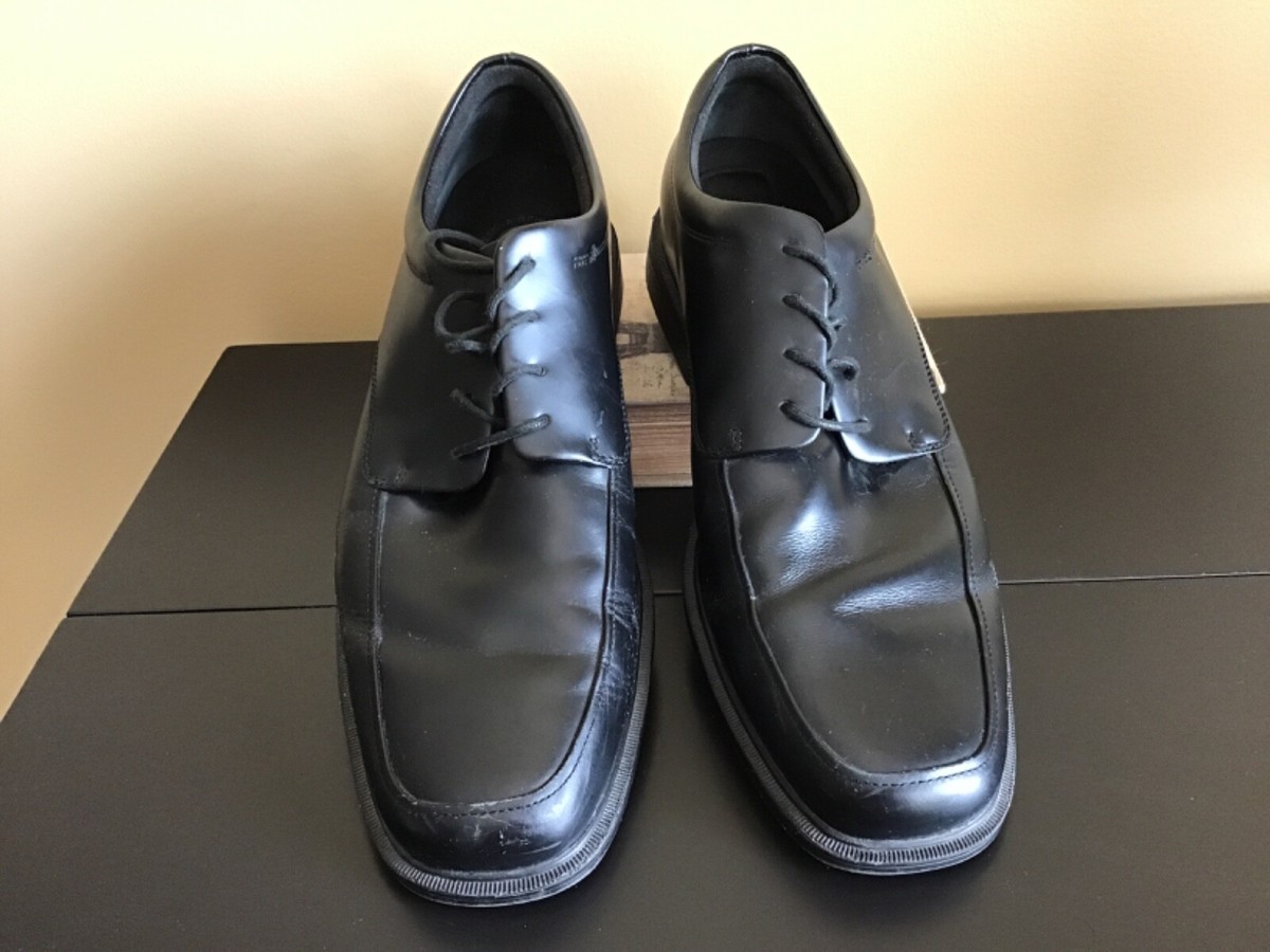 rockport black dress shoes Men's Style Leader 2 Bike Toe Slip-On Rubber sole Leather upper Leather and mesh lining Removable molded EVA footbed with Ortholite truTech heel cushion PU midsole with MaxTrax slip resistant rubber outsole Soft toe Rockport Adiprene by Adidas Men's